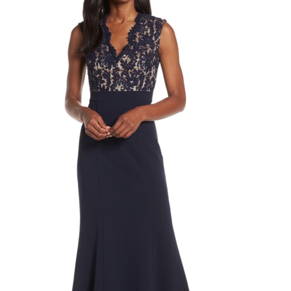 floral lace illusion dress Floral Lace Illusion Sleeve Plunging A-Line Wedding Dress